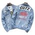 Basic Men's Slim Denim Jacket Button Down Printed Jean Coats